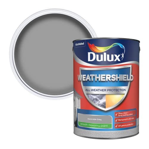 Image of Dulux Weathershield Smooth Masonry Paint - Concrete Grey - 5L