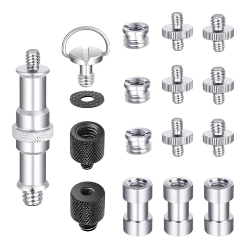Image of Neewer Camera Screw Kit - 16 Pieces Tripod Adapter Converter Spigot Mount Pack (1/4" to 3/8", Female to Male) for Camera, Tripod, Flash, Stand, Mic, Rig, Cage
