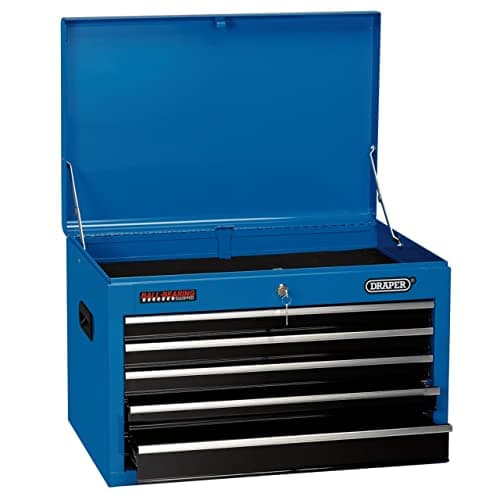 Image of Draper 35746 Five Drawer Tool Storage Chest (26”), Blue