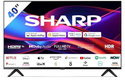 Image of Sharp 40GD2225K 40" Full HD Roku Smart TV – Frameless LED with HDR10, Active Motion 200, Freeview Play, 3x HDMI, USB Media Playback, Dolby Audio, Wi-Fi & Ethernet – Black