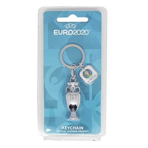 Image of UEFA EURO 2020™ - Key ring 3D trophy - with logo pendant - metal - 7 cm
