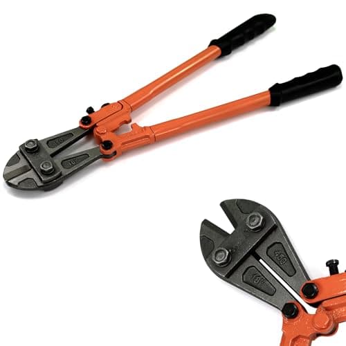 Image of Crystals 18 Inch Bolt Cutter, Chain Cutter for Chains, Padlocks, Wire Fencing, Chicken Wire - Padlock Cutter, Bolt Croppers with Comfortable Rubber Grip - Orange (18 Inch)