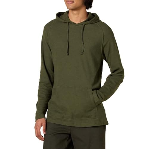 Image of Amazon Essentials Men's Long-Sleeve Slub Thermal Pullover Hoodie (Previously Goodthreads), Olive, XL