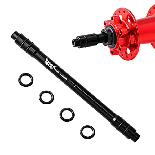 Image of MUQZI Bicycle QR Adapter 12 to 9mm Front Wheel Hub Adapter 142mm Thru Axle Hub Quick Release for Mountain Road Bike, Black