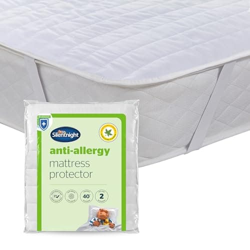 Image of Silentnight Anti Allergy Mattress Protector - Ideal for Allergy and Asthma Sufferers Protecting Against Bacteria and Dust Mites - Bed Cover Pad with Deep Fit Straps, Machine Washable, Single