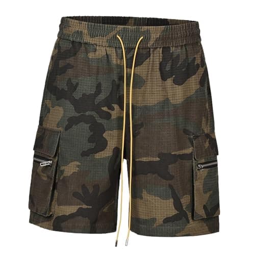 Image of JISADER Men's Cargo Shorts with Pockets Casual Shorts for Fishing Camping Leisure Time, M