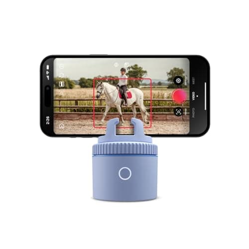 Image of Pivo Equestrian Pod Standalone Auto Tracking Phone Holder, Face, Body & Horse Tracker, 360° Rotation, 6 Speed, Stand for Video Recording (Blue)