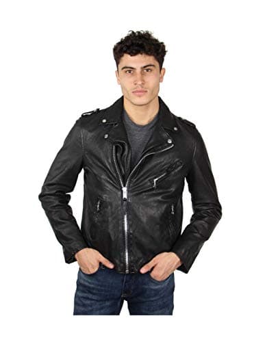 Image of Schott NYC Men's LC1140WX Leather Jacket, Black, S