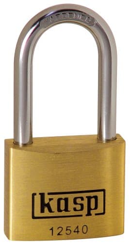 Image of Kasp 125 Premium Brass Padlock - 40x40 Millimeters - Long Shackle - KA25405 - Keyed Alike