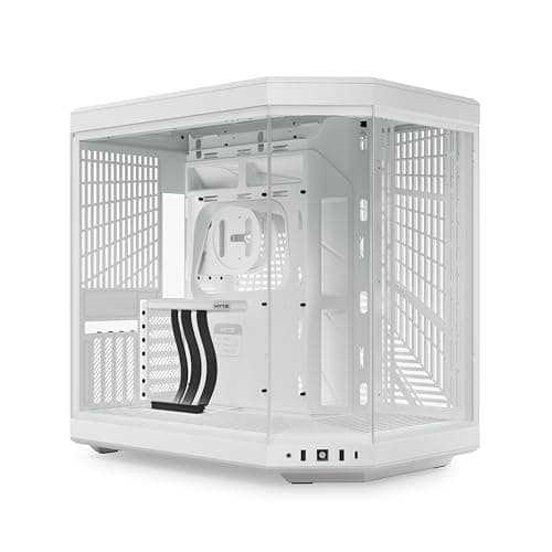 Image of HYTE Y70 Upgraded Modern Aesthetic Dual Chamber Panoramic Tempered Glass Mid-Tower ATX Computer Gaming Case with PCIE 4.0 Riser Cable Included, Snow White (CS-HYTE-Y70-WW)