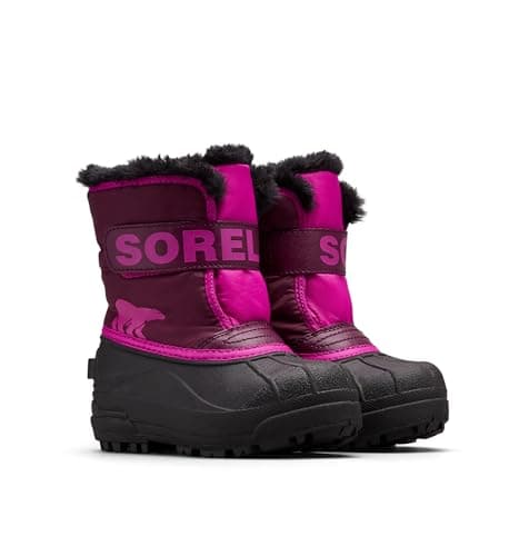 Image of Sorel Unisex Kids Kids Snow Commander Winter Boots, Purple Purple Dahlia X Groovy Pink Children, 8 UK