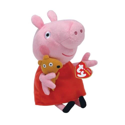 Image of TY Peppa Pig Beanie Boo Plush Toy, 6" Multicoloured, Suitable for Kids, Indoor Use