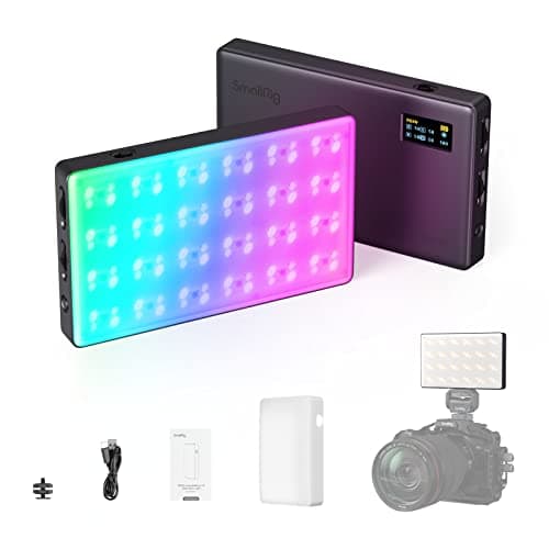 Image of SMALLRIG RM120 RGB Video Light, Camera Light Panel, Portable Photography Light with 5000 mAh Battery, 12 Lighting Effects, 2500-8500K Dimmable, for Photography, Vlogging, Video Conference - 3808