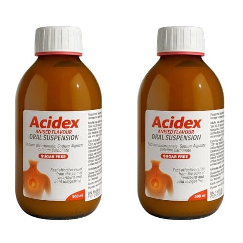 Image of Acidex Aniseed 500ml Sugar Free Liquid for Fast Acting Heartburn, Indigestion, Acid Reflux & Nausea Relief, Suitable for Pregnancy & Breast Feeding, Pack of 2