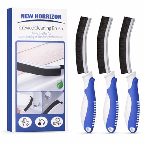 Image of New Horrizon Cleaning Brush Hard Bristle Crevice Cleaning Brush UK 3 Pcs Bathroom Crevice Gaps Brush Groove Crevice Cleaning Tool for Narrow Corners in Home Kitchen Bathroom and Window 15° Angle Brush