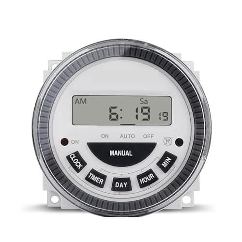 Image of TM619H-2 Heavy Load 30A Weekly Programmable Daily Timer Switch for Lighting with Replace Battery CR2032 and Cover 1Pcs(with 4 Wires)