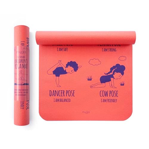 Image of Myga Silk Print Kids Yoga Mat - Non-Slip, Lightweight & Easy Clean Play Mat for Exercise, Yoga & Mindfulness