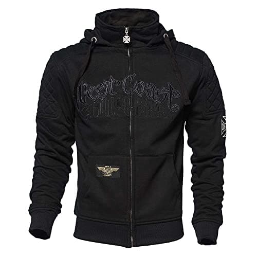 Image of West Coast Choppers Men Zip Hoodie Choppers Por Vida, Color:black, Size:L