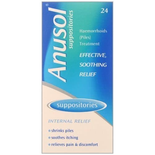 Image of HayMax Anusol Suppositories 24 Haemorrhoid Pain Relief Suppositories