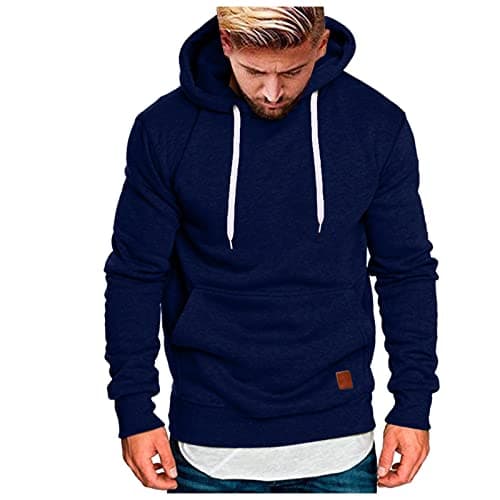 Image of Generisch Pullover Men's Hoodie with Large Pullover College Sweatshirt Men, navy, XL