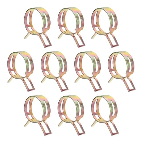 Image of sourcing map 10pcs Spring Band Type Hose Clamps 40mm Fuel Line Hose Spring Clip Silicone Vacuum Hose Pipe Clamp Low Pressure Tube Clip Fastener, Colorful