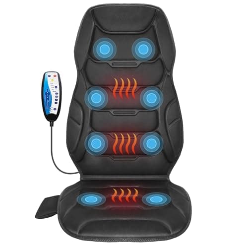 Image of COMFIER Back Massager with Heat, Vibration Massage Cushion with 8 Massage Nodes & Modes for Home Office, Heated Chair Massager for Back Pain, Gifts for Mom, Dad