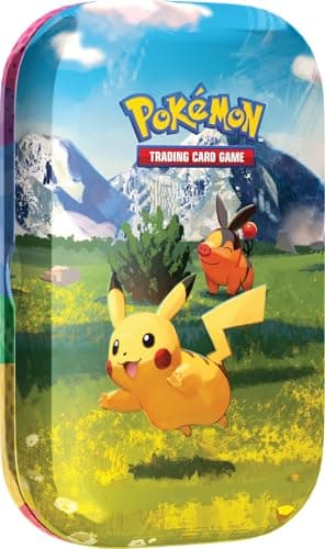 Image of Pokémon TCG: Mega Evolution—Ascended Heroes Mini Tin: Pikachu & Tepig (1 Sticker Sheet, a Pokémon Art Card & 2 Booster Packs)
