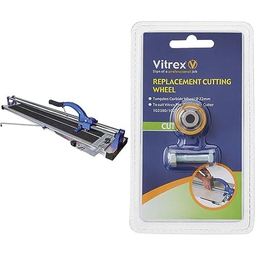 Image of Vitrex 12593 630mm Pro Flat Bed Manual Tile Cutter & 102380/102390 Replacement Wheel for Tile Cutters