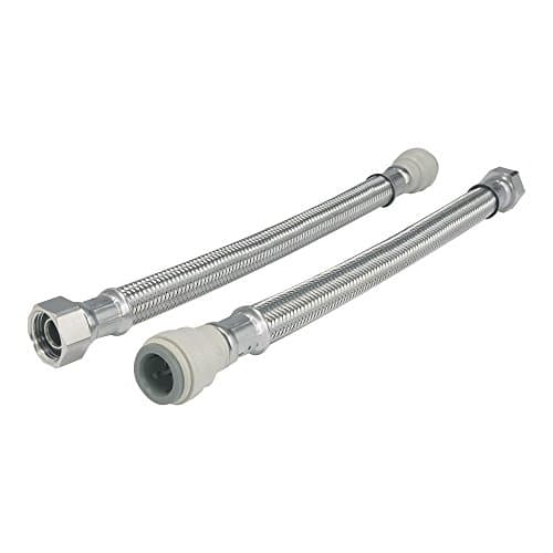 Image of JG Speedfit FLX35P Bsp Union Nut Flexible Hose, Silver, 3/8-Inch x 15-300 mm, Set of 2 Pieces