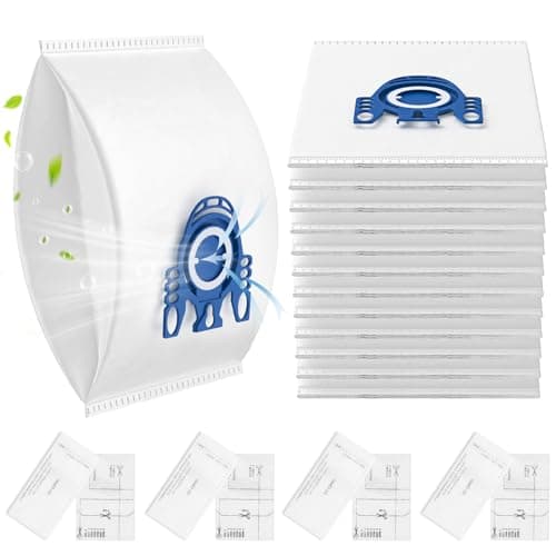 Image of 12 Pack GN Hoover Bags for Miele, 9917730 GN Vacuum Bag Compatible with Miele Classic C1, Complete C2 C3, S2 S5 S8 S400 Series,3D Efficiency Vacuum Bags Includes 4 Motor Filters & 4 AirClean Filters