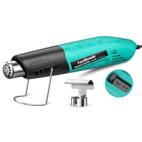 Image of Yeegewin Heat Gun Dual Temp, Fast Heat Mini Hot Air Gun 249°C-455°C with 2-Temp Settings Overload Protection Reflector Nozzle, 1.5m Long Cable for Shrink Wrap,Vinyl, Crafts, Epoxy Resin