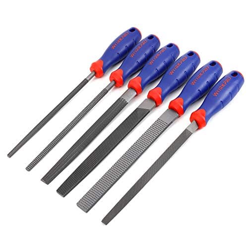 Image of WORKPRO 200 mm Wood Rasp & Metal File Set, 6-Piece High Carbon Steel Files with Soft-Grip Handles for Wood, Metal and Plastic