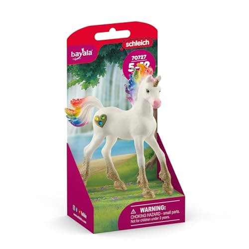 Image of SCHLEICH 70727 Rainbow Love Unicorn Foal bayala Toy Figurine for children aged 5-12 Years
