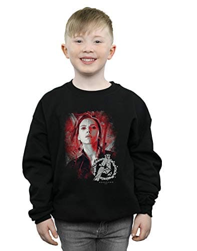 Image of Marvel Boys Avengers Endgame Black Widow Brushed Sweatshirt Black 7-8 Years