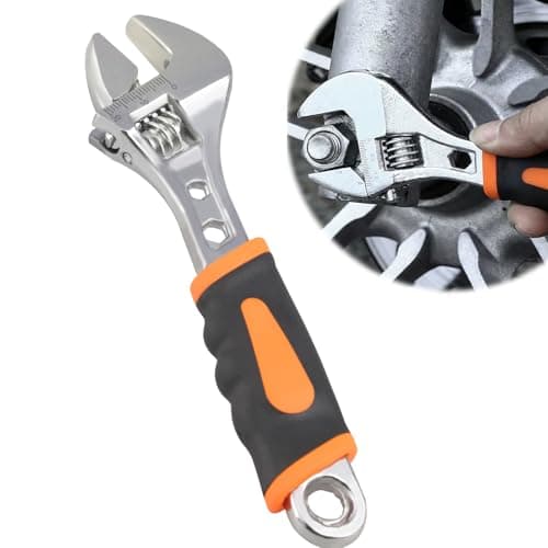 Image of 6"/150mm Adjustable Wrench Max Opening 20mm Wide Jaw Spanner High Carbon Steel Spanner with Non-Slip Grip & Metric Scale, Small Adjustable Wrench for Tight Spaces DIY, Radiator, Bike & Car Repair