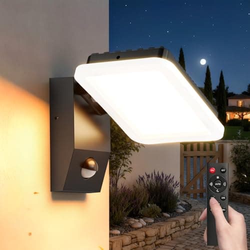 Image of Litglobe Outdoor Wall Light with Motion Sensor Remote 32W,3000K Outside Lights with Swiveling LED Panel,3200LM Modern Aluminum Wall Lamp,IP65 Waterproof Security Lights for Garden Patio Yard