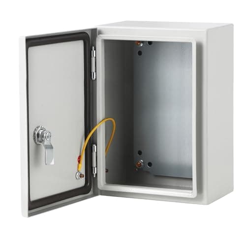 Image of Aptliton NEMA 4X Steel Electrical Enclosure Box - 12x8x6 Inch - IP66 Waterproof & Dustproof Junction Box - Heavy-Duty Outdoor/Indoor Metal - Removable Mounting Plate - Double Lock - 1.5mm Wall