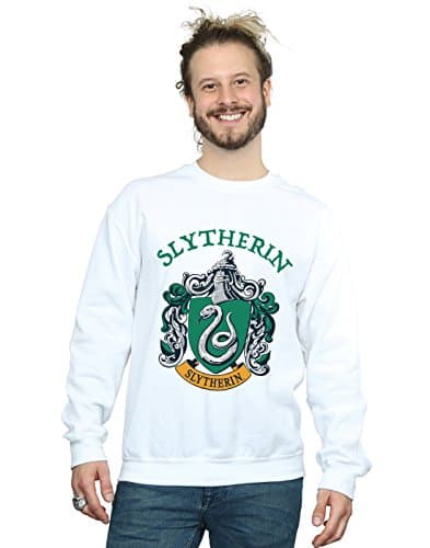 Image of Harry Potter Men's Slytherin Crest Sweatshirt White Medium