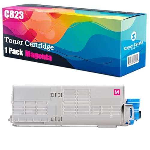 Image of High Yield C823 46471104 46471103 46471102 46471101 Toner Cartridge Compatible for OKI C823 C823dn C823n C833 C833dn C833n C843 C843dn Printer, Unleash High-Definition Printing (Magenta)