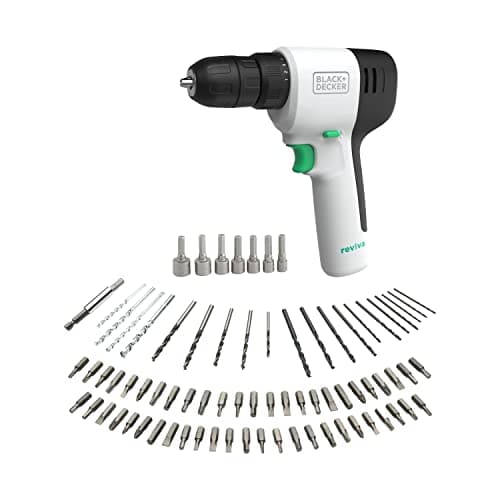 Image of BLACK+DECKER Reviva Cordless Drill Kit 12V with 80 PC Accessories REVDD12A80-GB