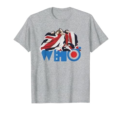 Image of Official The Who Flag T-Shirt, Men, Heather Grey, Small