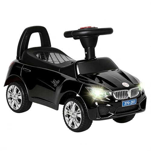 Image of HOMCOM Ride on Car Baby Toddler Walker Foot to Floor Sliding Car Slider w/Horn Music Working Lights Storage for 1.5-3 Years Old, Black