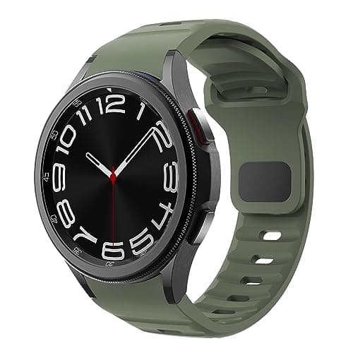 Image of Robust Straps for Samsung Galaxy Watch 7/6/5/4 Strap 40mm 44mm/Watch 6 Classic 47mm 43mm/5 Pro 45mm/Watch 4 Classic 46mm 42mm/FE Men Women,Silicone No Gap Sport Band for Samsung Watch 6 5 4,ArmyGreen