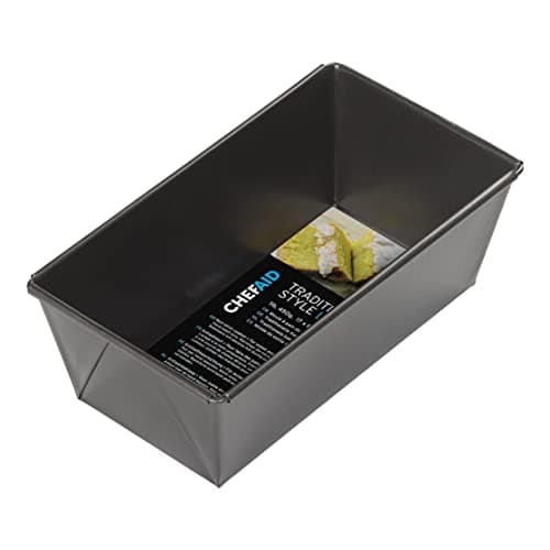 Image of Chef Aid Non-Stick 2lb Loaf Tin, 900g Traditional Rectangular Bread pan Ideal for Bread, Loaves, Cakes.Handwash, Fridge and Freezer Safe.,Black, 21cm x 11.5cm x 7.5cm