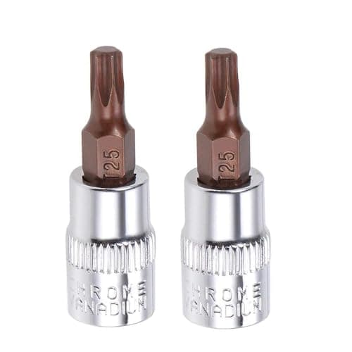 Image of Juttzzei 2PCS T25 Torx Bit Socket, 1/4" Drive x T25 Torx Bits Socket, Premium S2 Alloy Steel, 1.5" Length for Ratchet Wrench, Slide Bar, Extension Rod