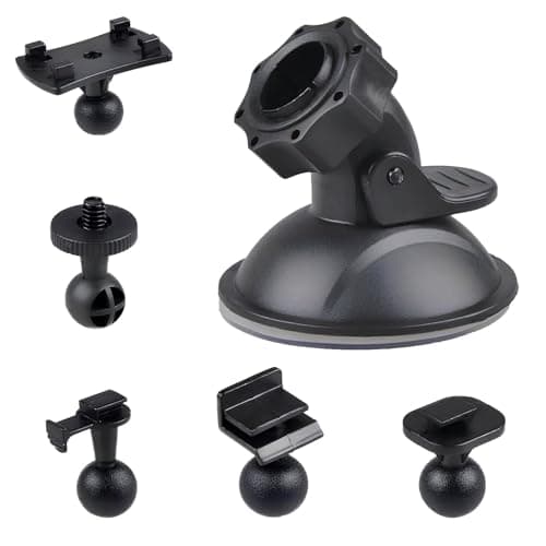 Image of Yhuasia Car Suction Cup, Dash Cam Video Holder, Suction Cup Mount, Cup Mount Dash Cam, Dash Cam Holder, with 5 Types Adapter, for Driving DVR Camera Camcorder GPS Action Camera