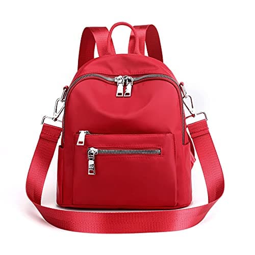 Image of JIANLINST Women's Mini Backpack Purse Girls Fashion Shoulder Bags Lightweight Waterproof Casual Daypack Rucksack Red