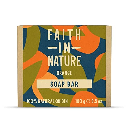 Image of Faith In Nature Natural Orange Hand Soap Bar, Detoxifying, Vegan & Cruelty Free, No SLS or Parabens, 100g