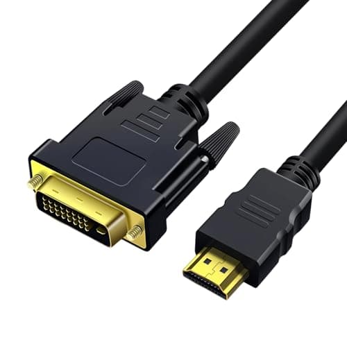 Image of Lueden 1.8m HDMI to DVI Adapter Cable High Speed Bi-Directional Monitor Cable 24+1 Pin HDMI Male to DVI Male Digital Video Cord 1920 * 1080P@60Hz Full HD for Raspberry Pi Roku Xbox PS4