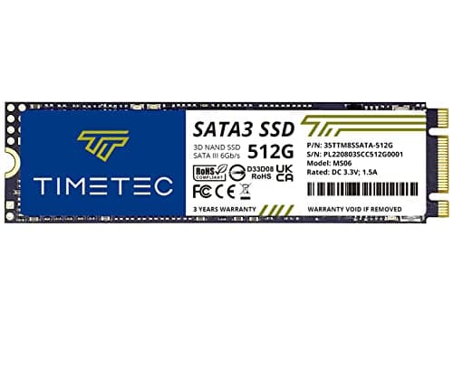 Image of Timetec 512GB SSD 3D NAND SATA III 6Gb/s M.2 2280 NGFF 256TBW Read Speed Up to 550MB/s SLC Cache Performance Boost Internal Solid State Drive for PC Computer Laptop and Desktop